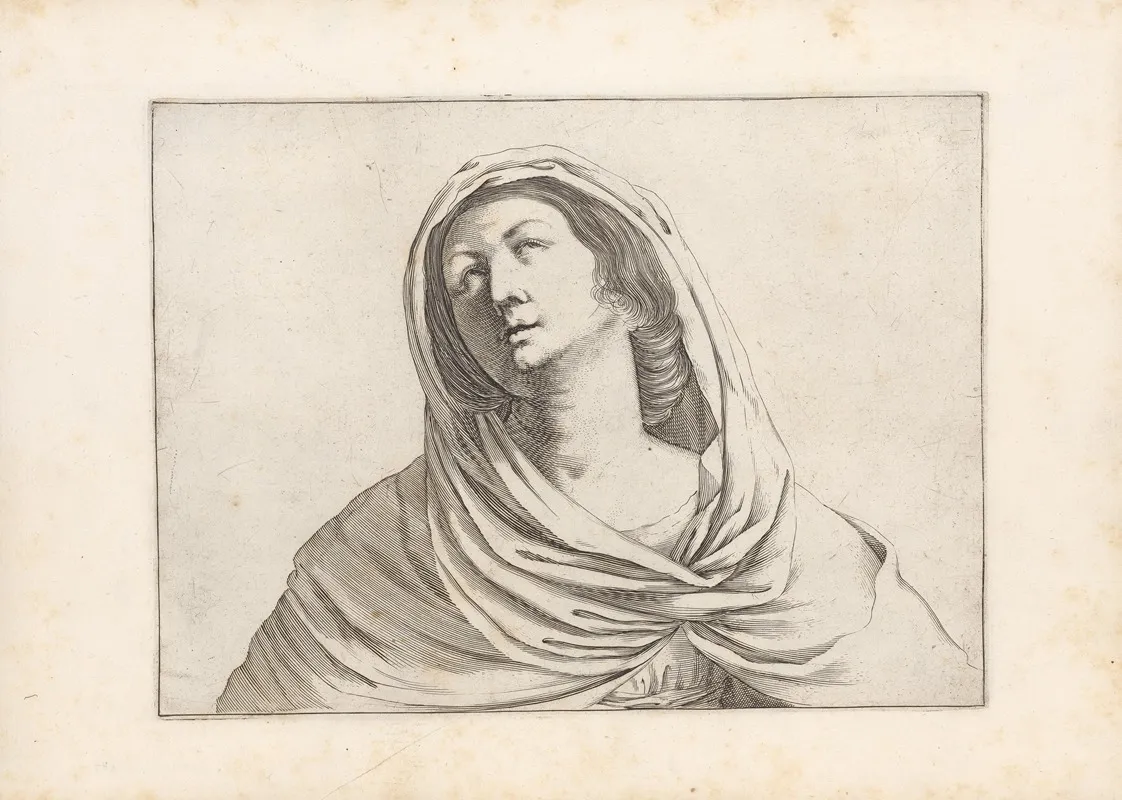 Engravings After Guercinos Libro Dei Disegni Pl 07 Wall Art by Francesco Curti - High-Resolution Digital Print