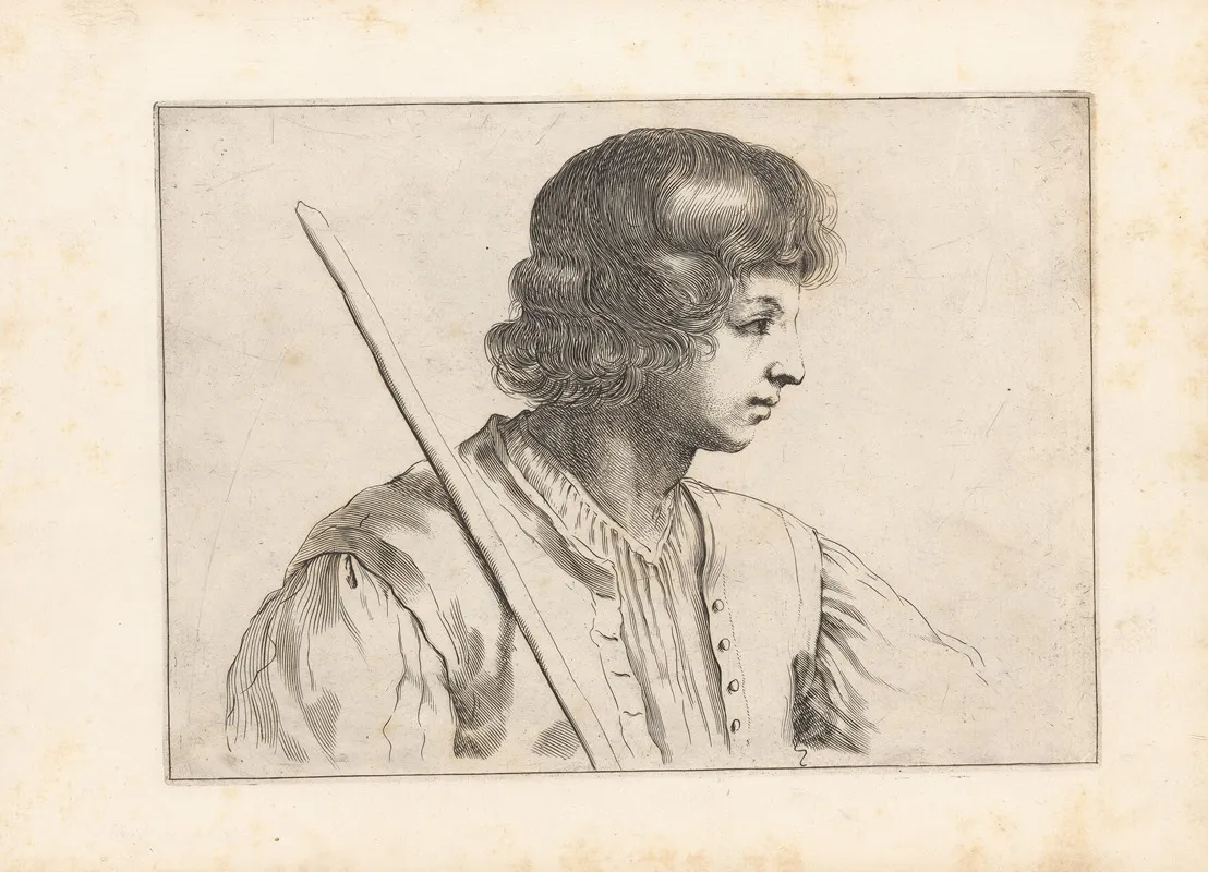 Engravings After Guercinos Libro Dei Disegni Pl 12 Wall Art by Francesco Curti - High-Resolution Digital Print