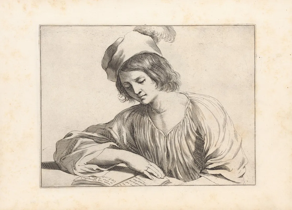 Engravings After Guercinos Libro Dei Disegni Pl 13 Wall Art by Francesco Curti - High-Resolution Digital Print