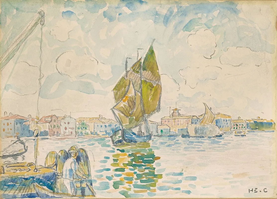 Enise Voilier Sur Le Canal De La Giudecca