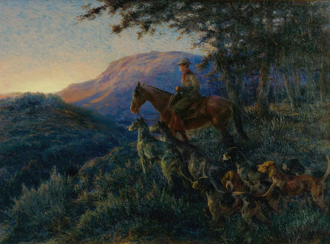 Enjoying Sunset After A Long Days Hunt Wall Art by Edmund Henry Osthaus - High-Resolution Digital Print