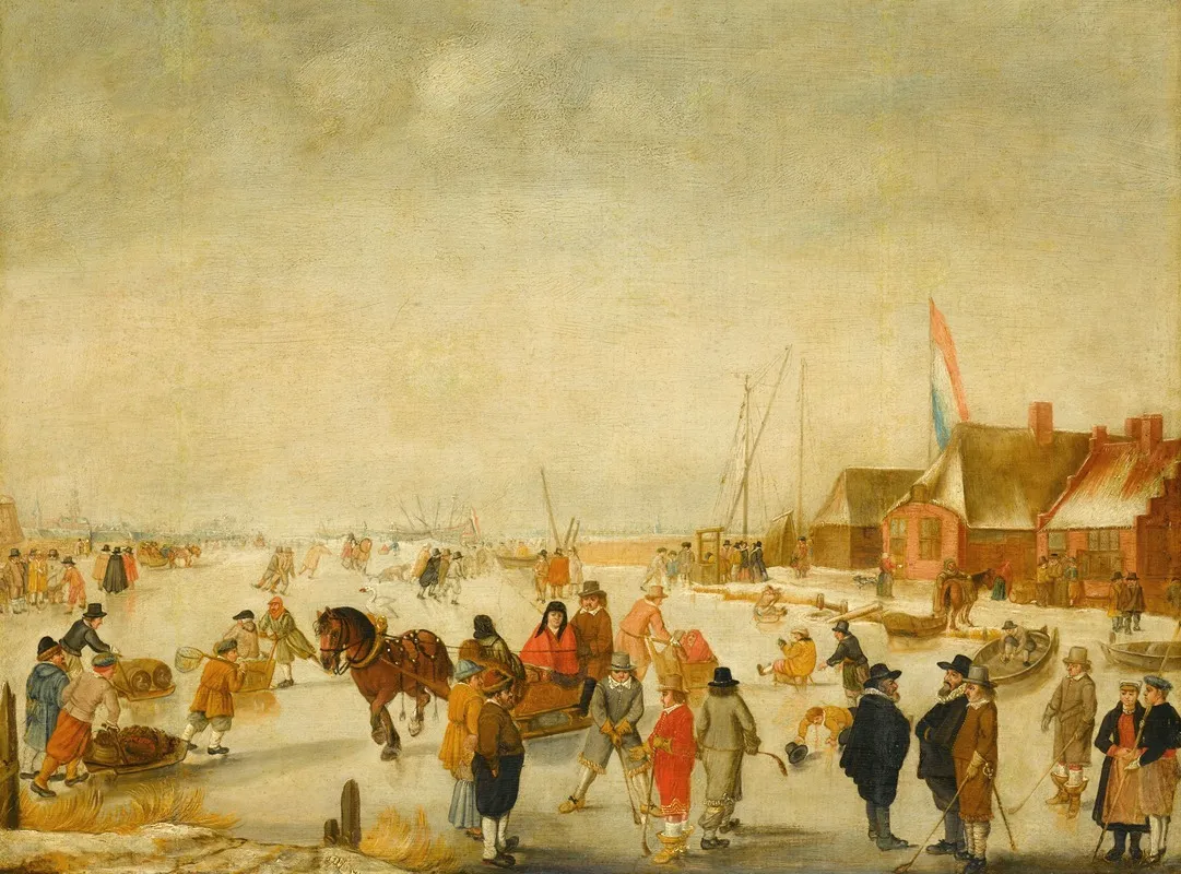 Enjoying The Ice 2 Wall Art by Barend Avercamp - High-Resolution Digital Print