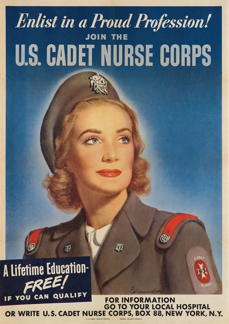 Enlist In A Proud Profession Join The U S Cadet Nurse Corps Wall Art by Carolyn Moorhead Edmundson - High-Resolution Digital Print