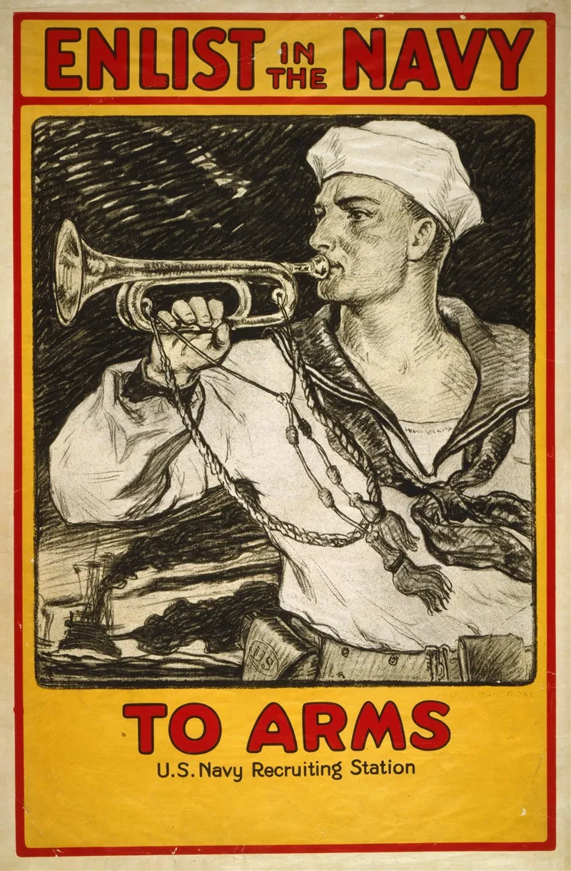 Enlist In The Navy To Arms Wall Art by Milton Bancroft - High-Resolution Digital Print