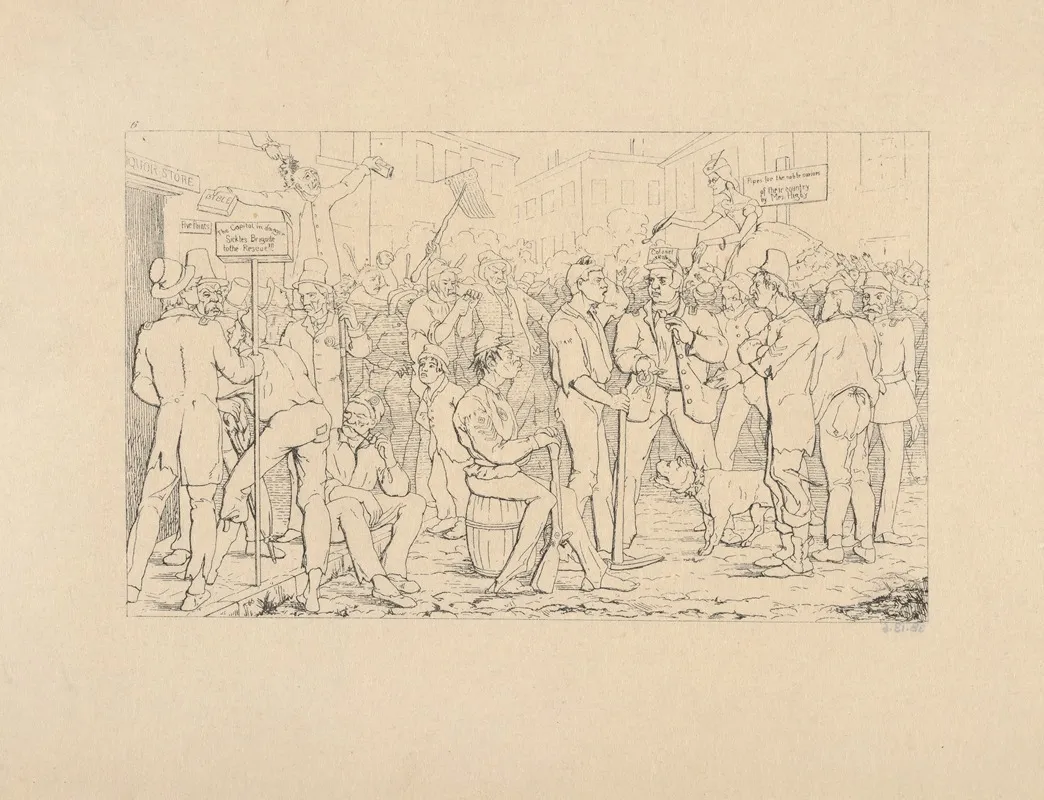 Enlistment Of Sickles Brigade New York Wall Art by Adalbert John Volck - High-Resolution Digital Print