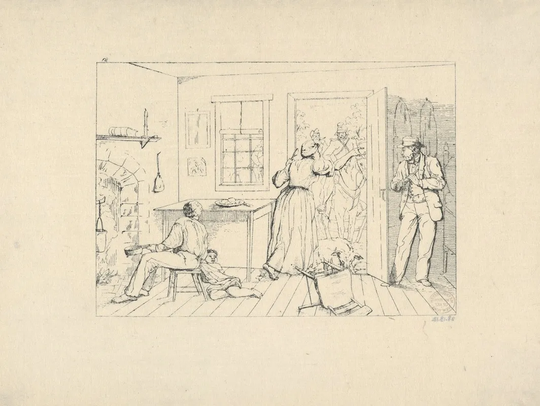 Enslaved Women Concealing Their Master From A Search Party Wall Art by Adalbert John Volck - High-Resolution Digital Print