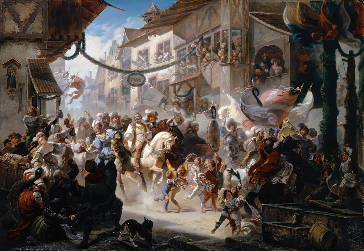 Entering Of The Federal Envoys In Basel Wall Art by Albert Landerer - High-Resolution Digital Print
