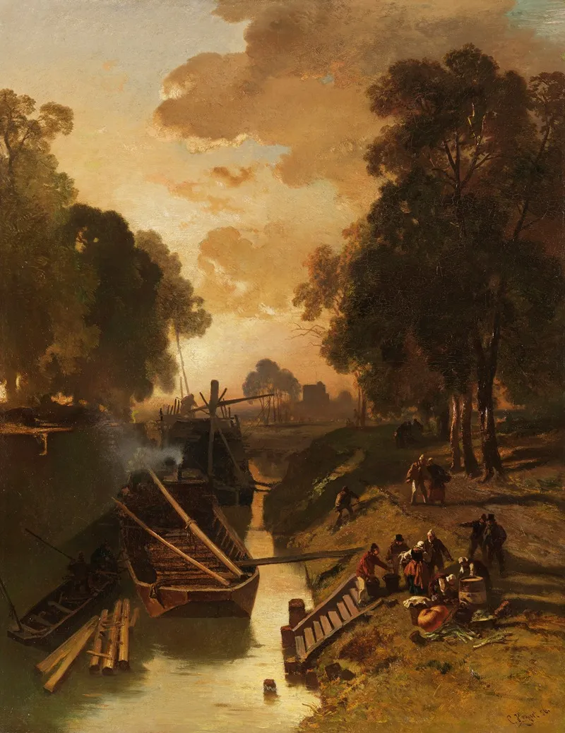 Entladen Der Lastkahne