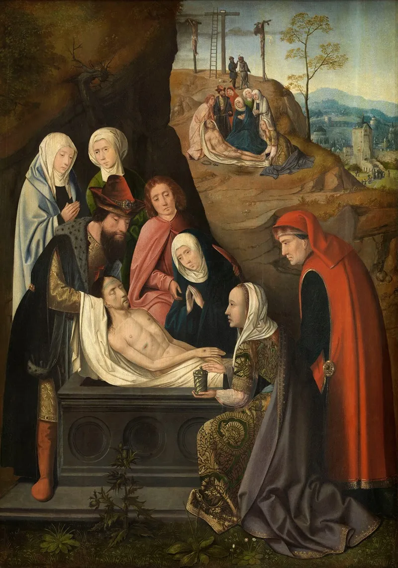 Entombment And The Lamentaion Over The Dead Christ Wall Art by Master of Hoogstraeten - High-Resolution Digital Print