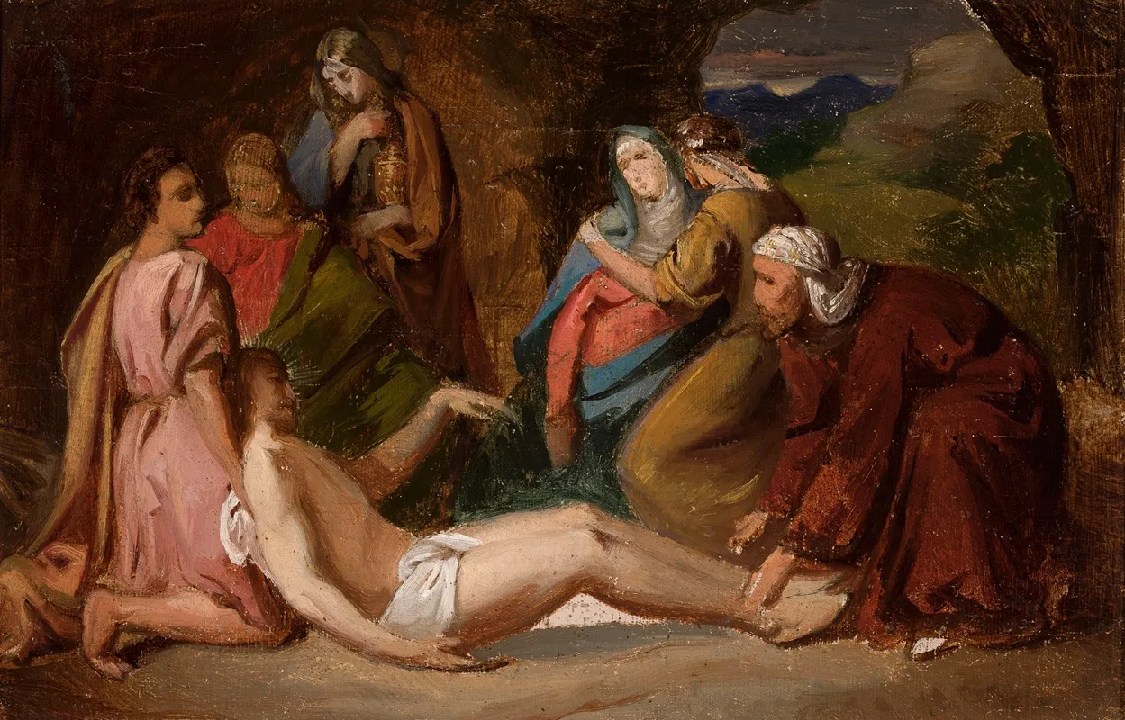 Entombment Of Christ Sketch For A Painting