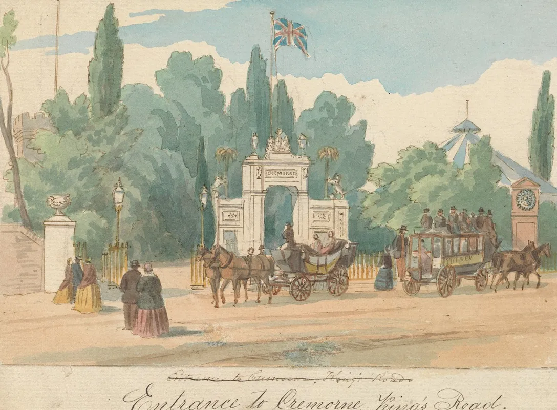 Entrance To Cremorne Kings Road Wall Art by William Henry Brooke - High-Resolution Digital Print