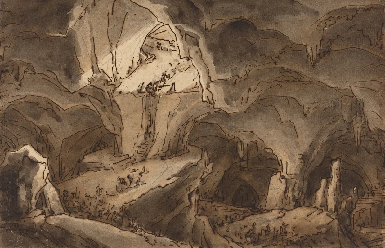 Entrance To The Bowels Of The Earth Wall Art by Antonio Basoli - High-Resolution Digital Print