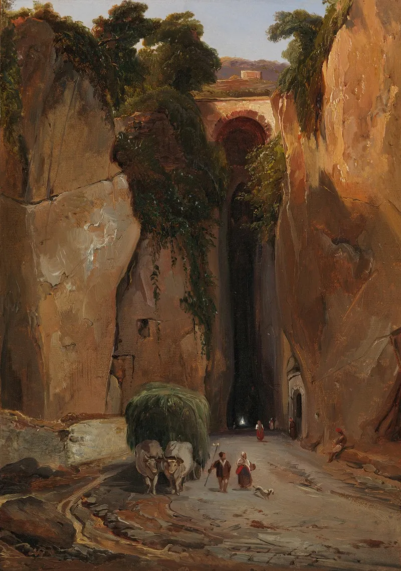 Entrance To The Grotto Of Posilipo Wall Art by Jean-Charles Joseph Rémond - High-Resolution Digital Print