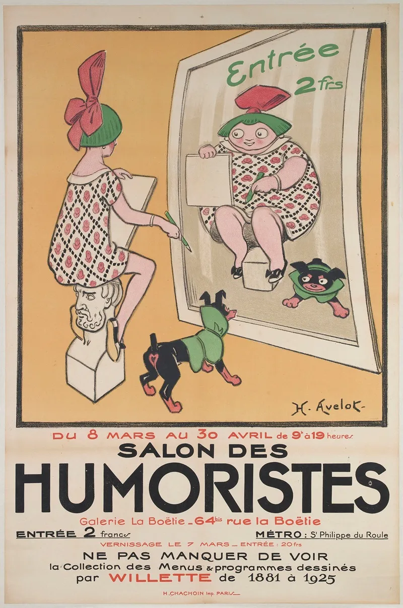 Entree 2frs Du 8 Mars Au 30 Avril De 9h A 19 Heures Salon Des Humoristes Galerie La Boetie Wall Art by Henri Avelot - High-Resolution Digital Print