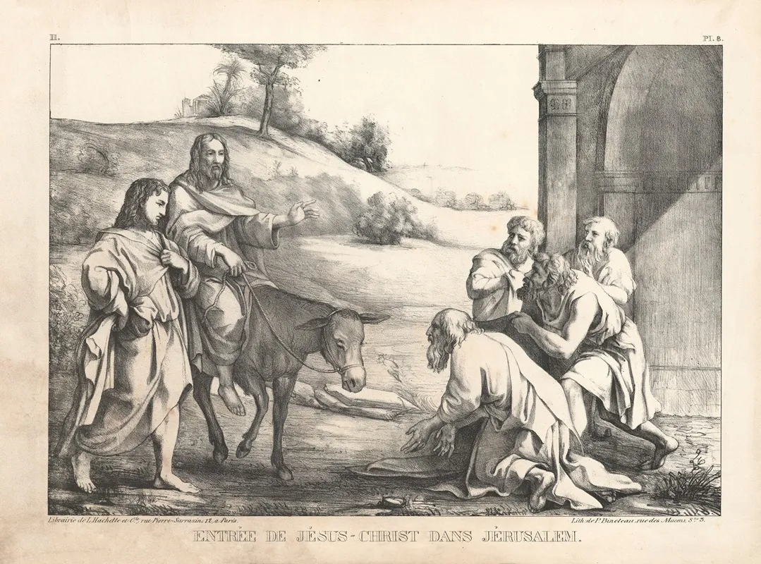 Entree De Jesus Christ Dans Jerusalem Wall Art by P. Bineteau - High-Resolution Digital Print