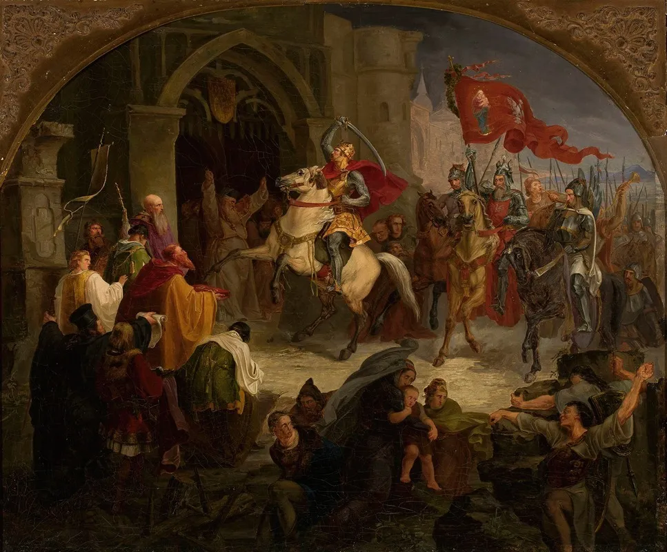 Entry Of Boleslaw The Brave Into Kiev Wall Art by Wincenty Smokowski - High-Resolution Digital Print