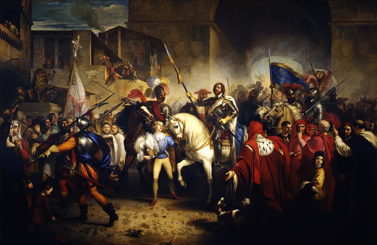 Entry Of Charles Viii Into Florence Wall Art by Giuseppe Bezzuoli - High-Resolution Digital Print