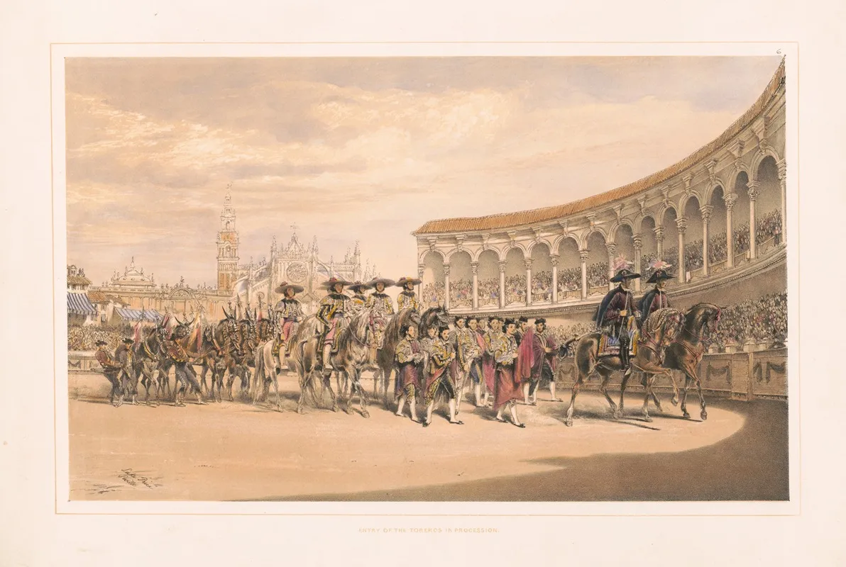 Entry Of The Toreros In Procession Wall Art by William Henry Lake Price - High-Resolution Digital Print