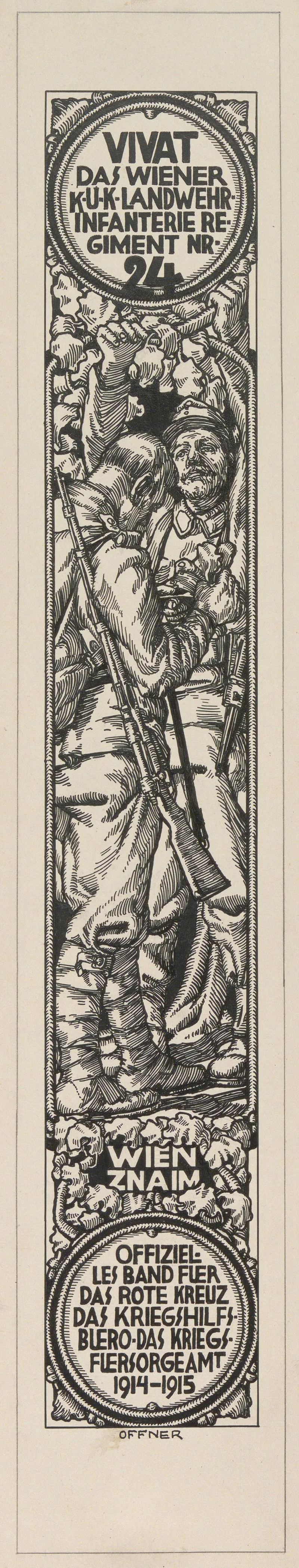 Entwurf Eines Vivatbandes Fur Das Landwehr Infanterieregiment Nr 24 Wall Art by Alfred Offner - High-Resolution Digital Print