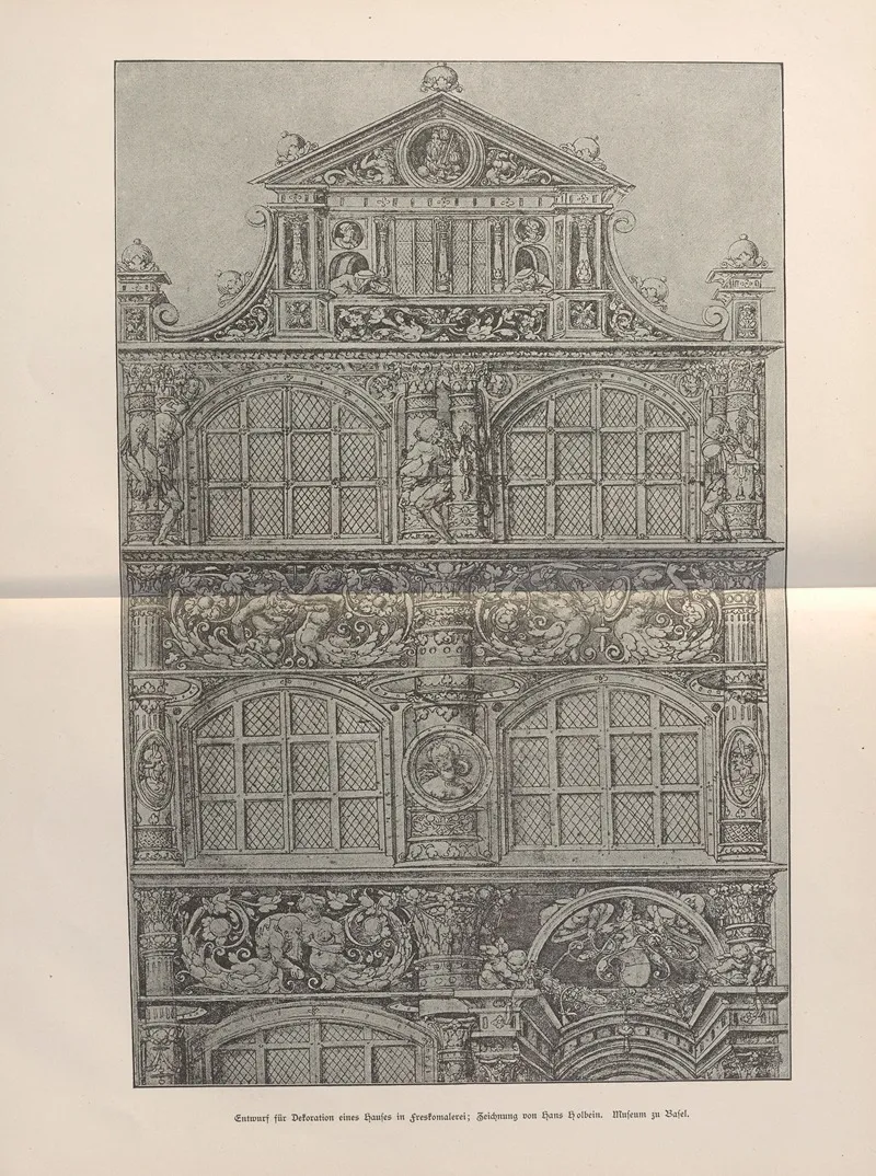 Entwurf Fur Dekoration Eines Hauses In Freskomalerei Wall Art by Jakob von Falke - High-Resolution Digital Print