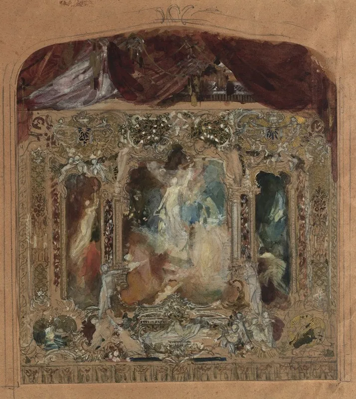 Entwurf Fur Den Theatervorhang In Reichenberg Wall Art by Gustav Klimt - High-Resolution Digital Print