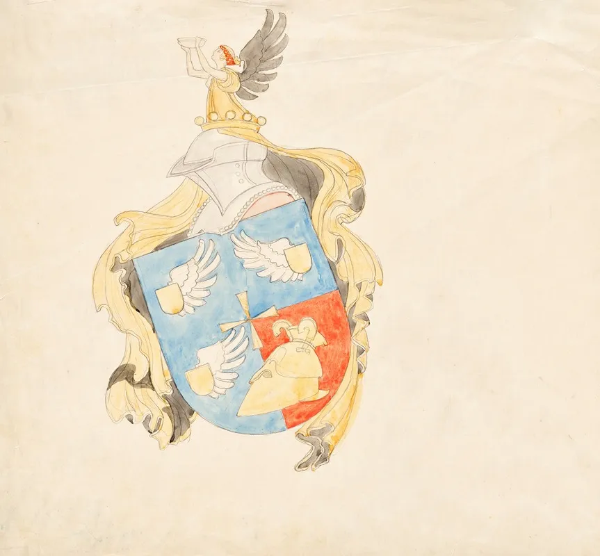 Entwurf Fur Ein Familienwappen 2 Wall Art by Franz von Matsch - High-Resolution Digital Print