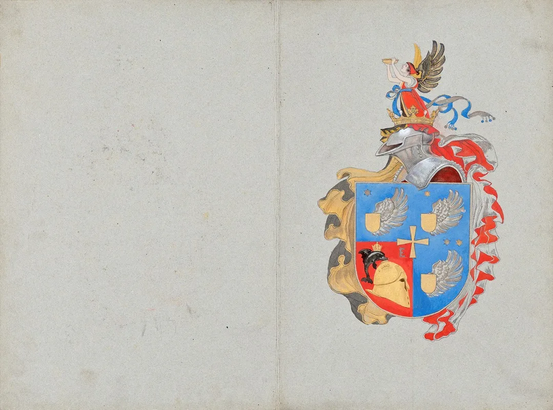 Entwurf Fur Ein Familienwappen 4 Wall Art by Franz von Matsch - High-Resolution Digital Print