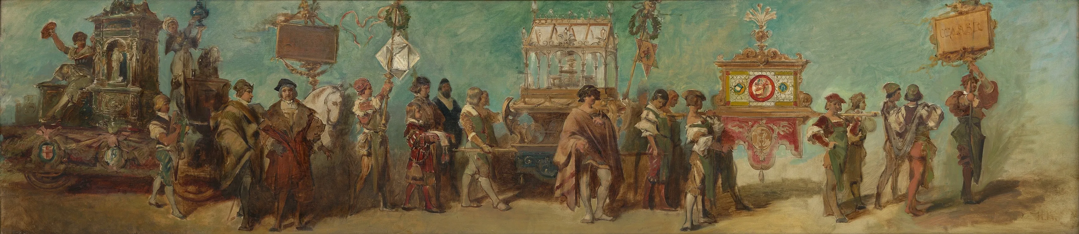 Entwurf Zum Festzug 1879 Die Hafner Und Glaser Wall Art by Hans Makart - High-Resolution Digital Print