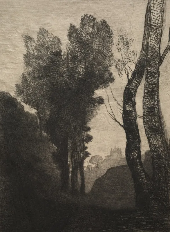 Environs Of Rome Wall Art by Jean-Baptiste-Camille Corot - High-Resolution Digital Print