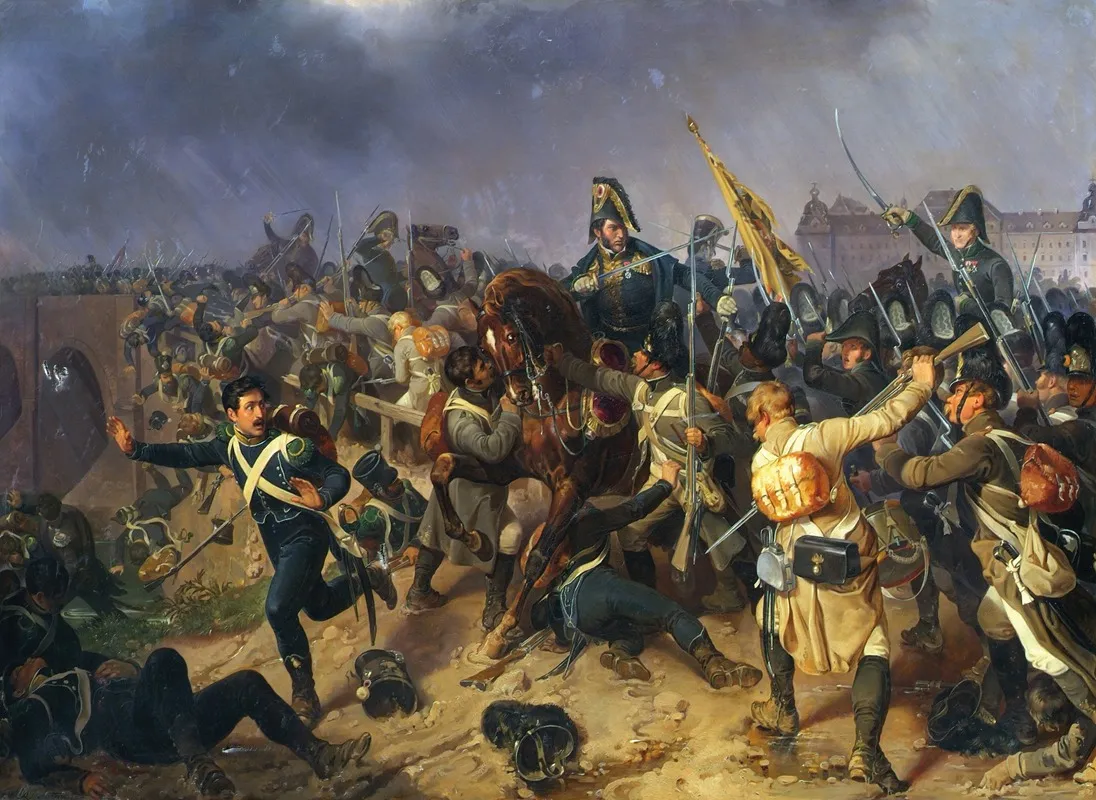Episode Aus Dem Treffen Bei Znaim 1809 Wall Art by Fritz L' Allemand - High-Resolution Digital Print