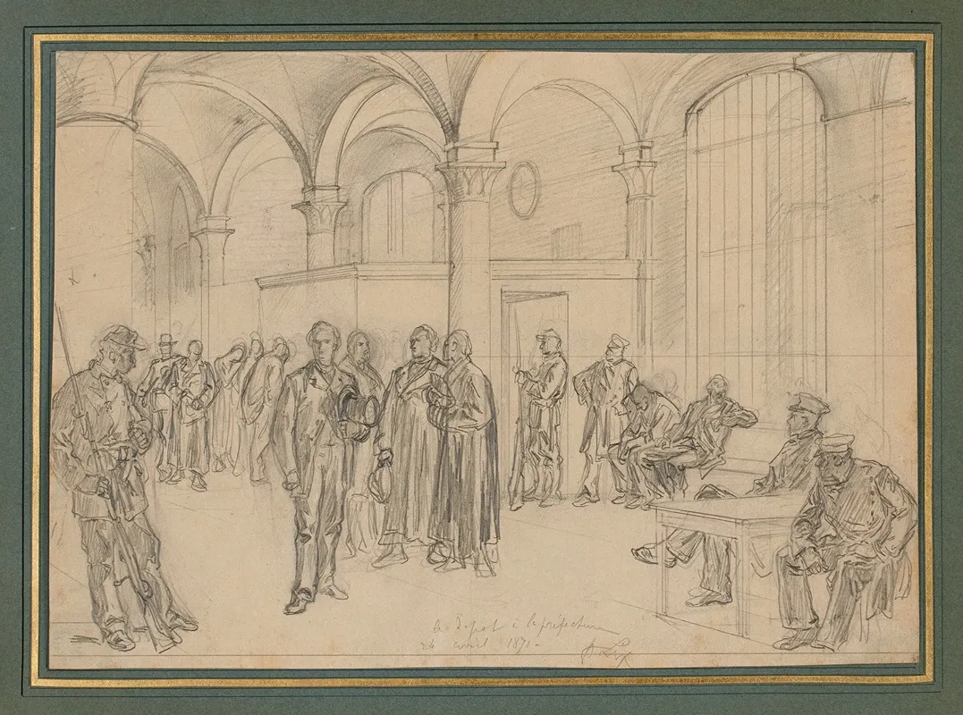 Episode De La Commune Le Depot A La Prefecture 24 Avril 1871 Wall Art by Frederic Theodore Lix - High-Resolution Digital Print