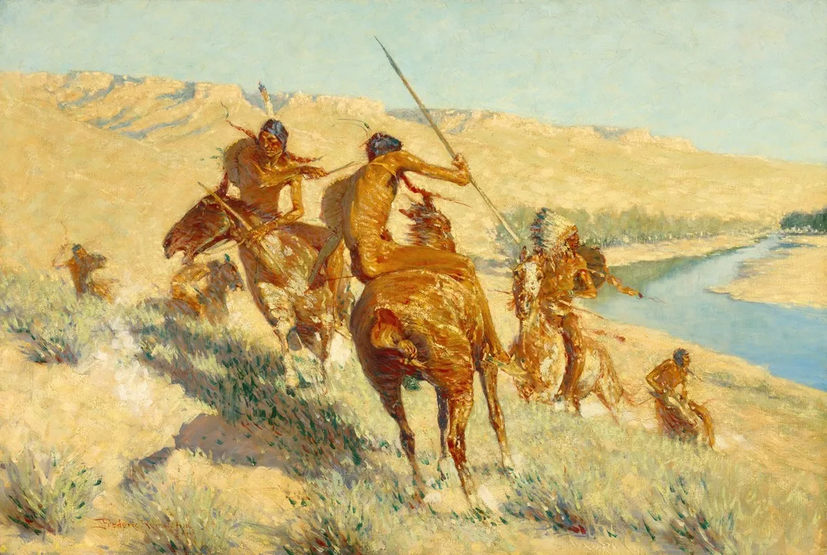 Episode Of The Buffalo Gun Wall Art by Frederic Remington - High-Resolution Digital Print
