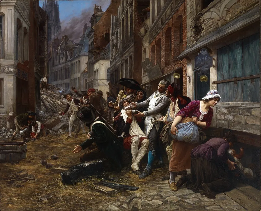 Episode Of The Siege Of Lille 1792 Wall Art by Georges Gaston Theodore Melingue - High-Resolution Digital Print