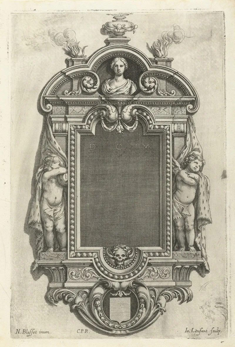 Epitaph With Bust Of Young Woman Wall Art by Jean Lenfant - High-Resolution Digital Print