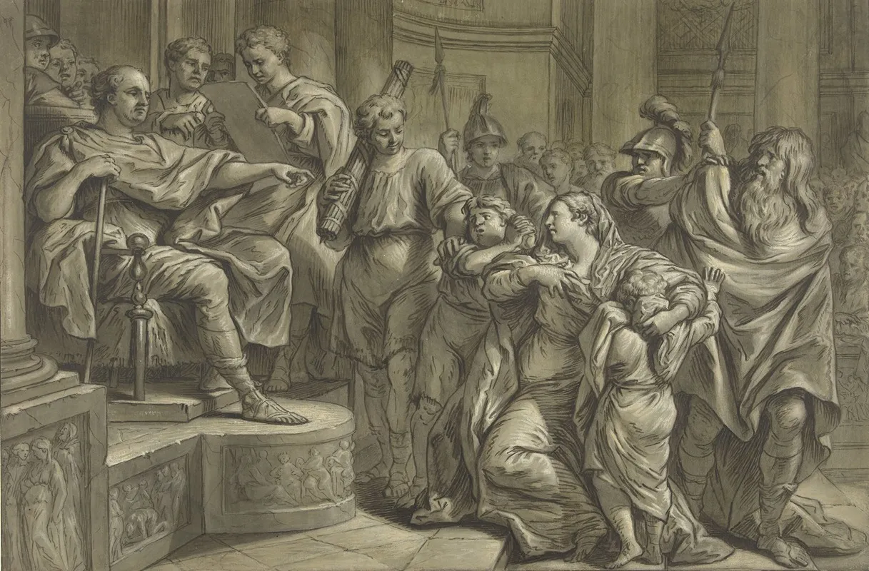 Eponina Vraagt Aan Vespasianus Genade Voor Sabinus Wall Art by Blaise Nicolas Lesueur - High-Resolution Digital Print