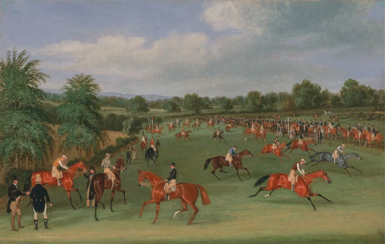 Epsom Races Preparing To Start Wall Art by James Pollard - High-Resolution Digital Print