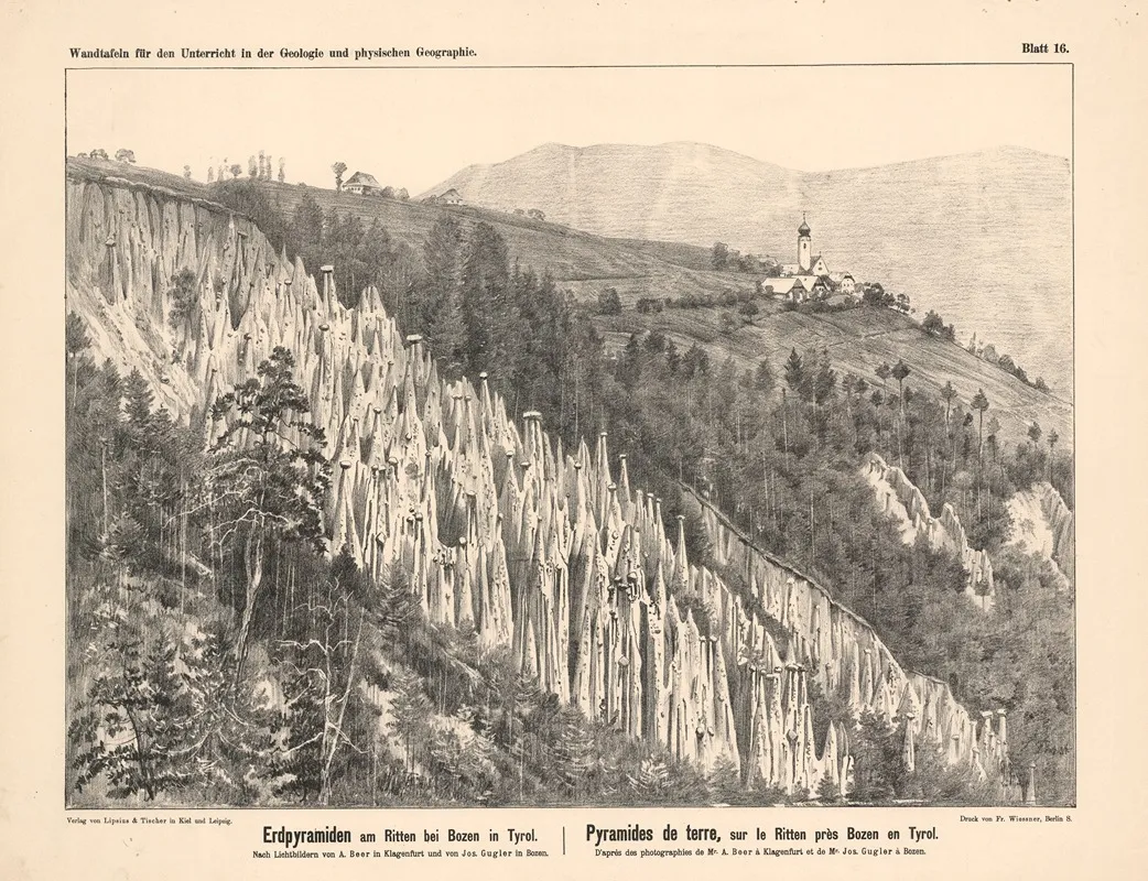 Erdpyramiden Am Ritten Bei Bozen In Tyrol Wall Art by A. Beer - High-Resolution Digital Print