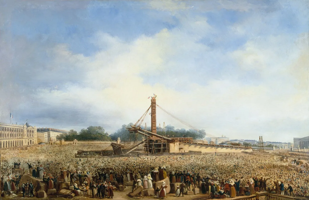 Erection De Lobelisque De Louqsor Sur La Place De La Concorde Le 25 Octobre 1836 Wall Art by François Dubois - High-Resolution Digital Print