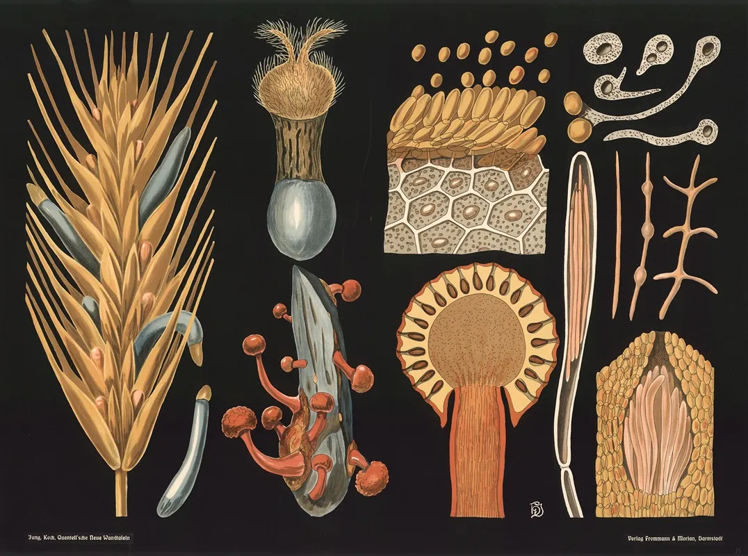 Ergot Fungus Claviceps Purpurea Wall Art by Gottlieb von Koch - High-Resolution Digital Print