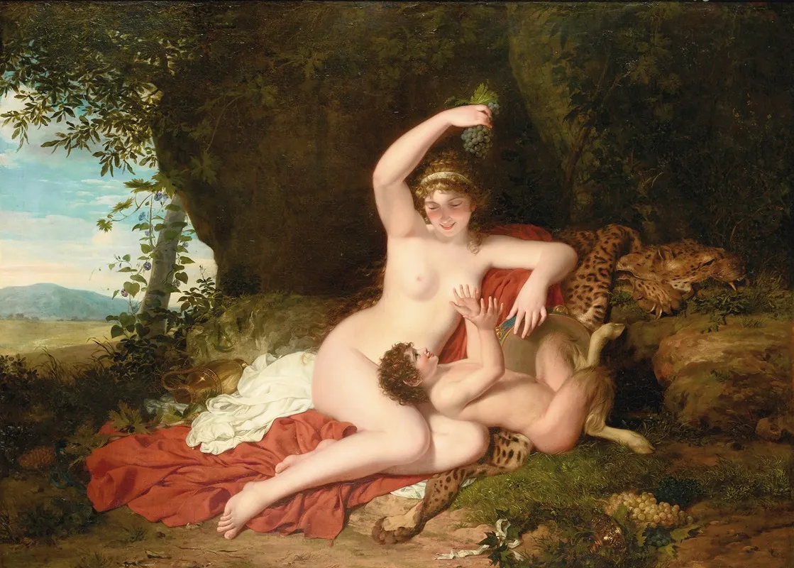Erigone And Bacchus Wall Art by Jean François Léonor Mérimée - High-Resolution Digital Print