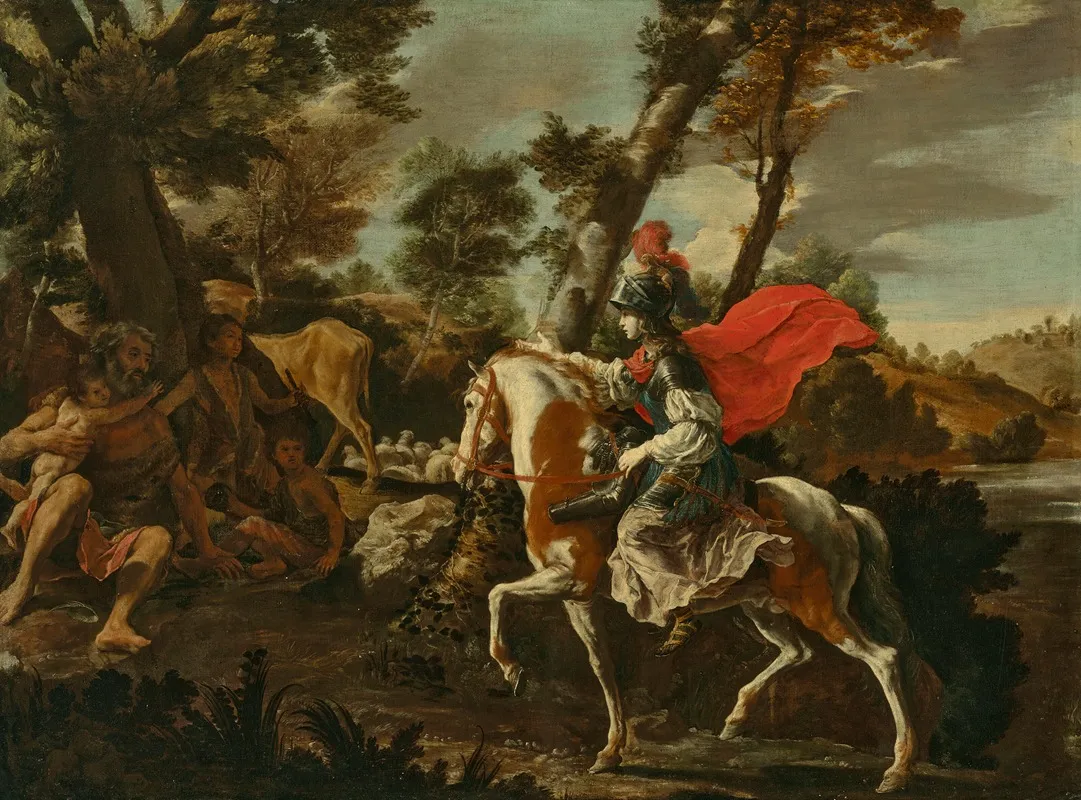 Erminia Seeking Refuge With The Shepherds Wall Art by Francesco Cozza - High-Resolution Digital Print