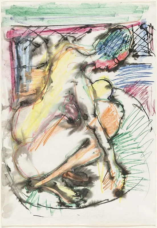 Erna Bathing In A Tub Wall Art by Ernst Ludwig Kirchner - High-Resolution Digital Print