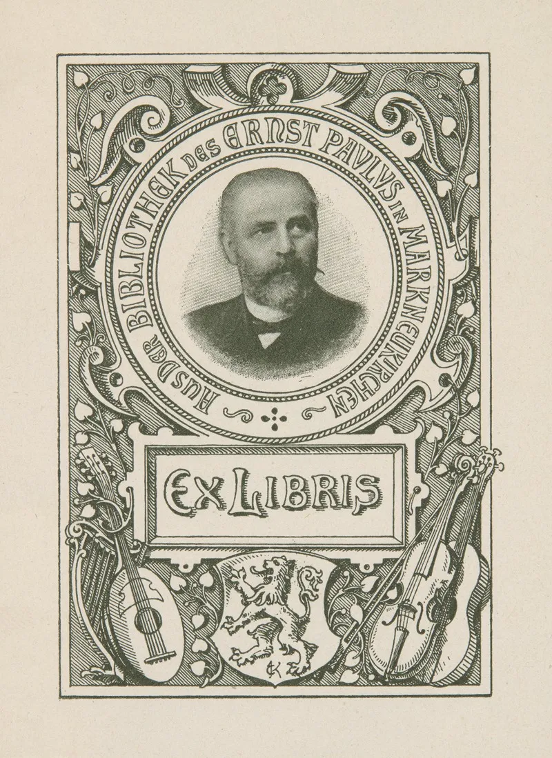 Ernst Paulus Markneukirchen Ekslibris Wall Art by Clemens Kissel - High-Resolution Digital Print