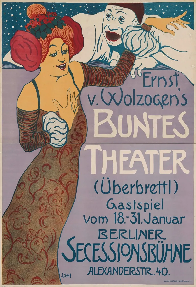 Ernst Von Wolzogens Buntes Theater Wall Art by Edmund Edel - High-Resolution Digital Print