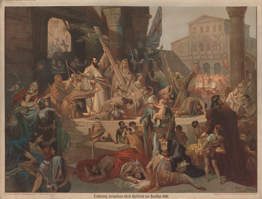 Eroberung Jerusalems Durch Gottfried Von Bouillon 1099 Wall Art by Karl Theodor von Piloty - High-Resolution Digital Print