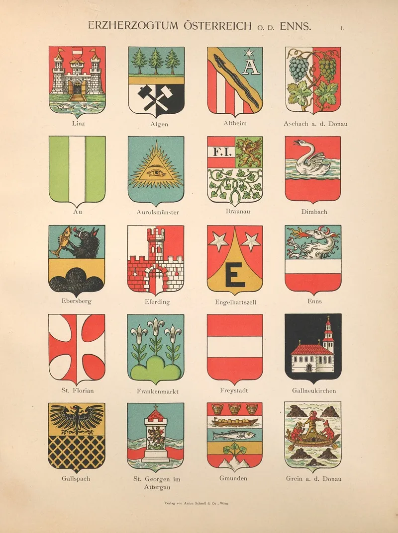 Erzherzogtum‎ ‎osterreich‎ ‎o ‎ ‎d ‎ ‎enns I Wall Art by Hugo Gerhard Ströhl - High-Resolution Digital Print