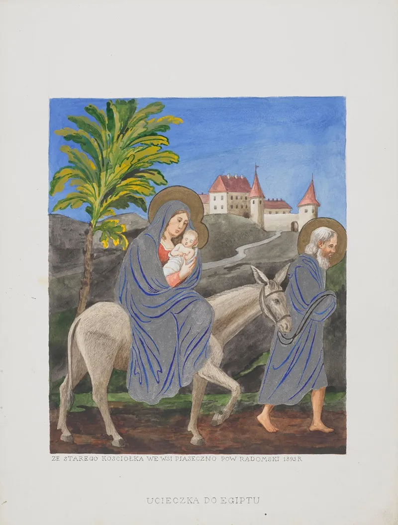 Escape To Egypt From The Old Church In The Village Of Piaseczno Radom County Wall Art by Szymon Poprzęcki - High-Resolution Digital Print