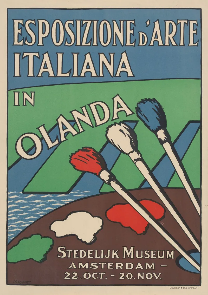 Esposizione Darte Italiana In Olanda Stedelijk Museum Amsterdam 22 Oct 20 Nov Wall Art by Enrico Morpurgo - High-Resolution Digital Print