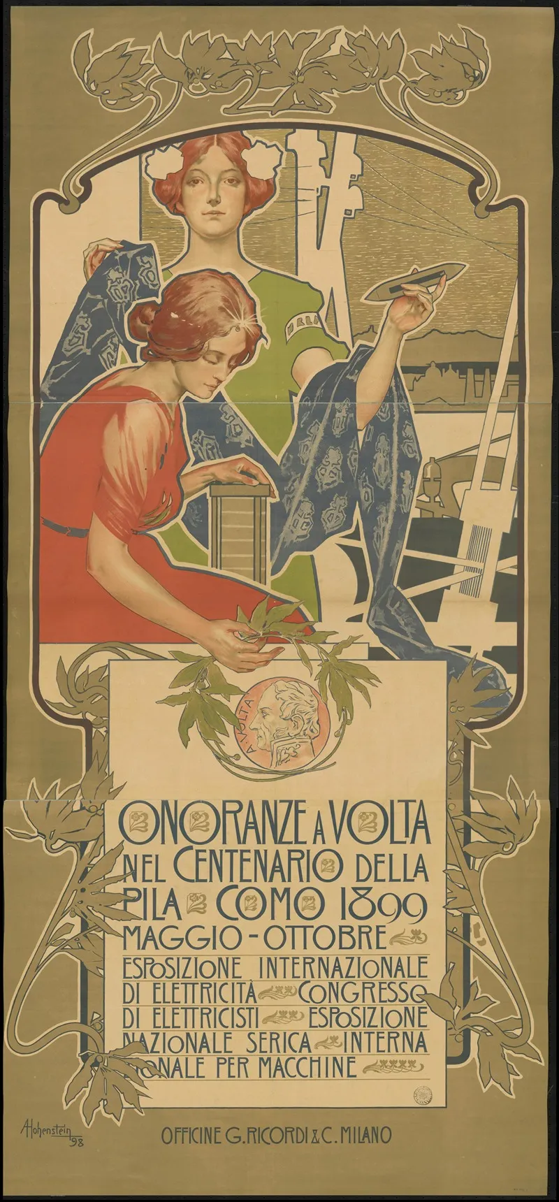 Esposizione Internazionale Di Elettricita 1899 Wall Art by Adolf Hohenstein - High-Resolution Digital Print