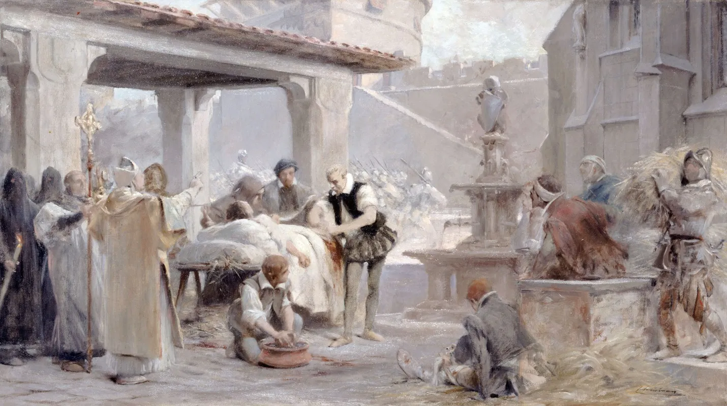 Esquisse Pour Lescalier De La Sorbonne Ambroise Pare Au Siege De Metz